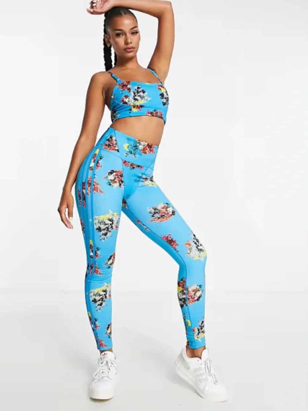 Adidas × Ivy Park Ivytopia leggings blue coral high rise size medium
